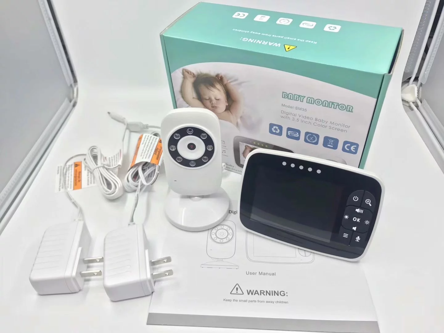wireless digital video baby monitor 3.5 inch tft