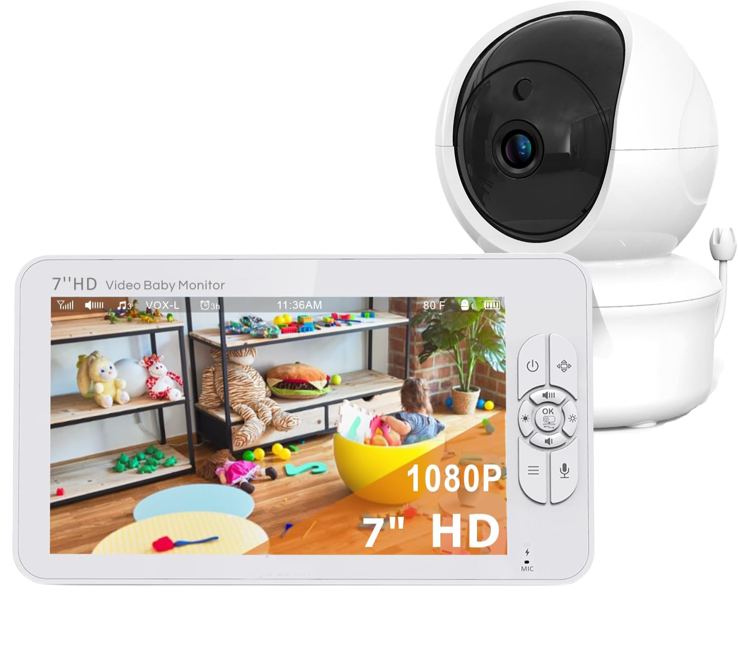 7 Inch Baby Monitor Large Display Screen Wireless Video IR Night Vision Baby Nanny Monitor Digital Baby Monitor